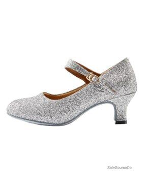 Glitter Latin Ballroom Dance Shoes Kitten Heel